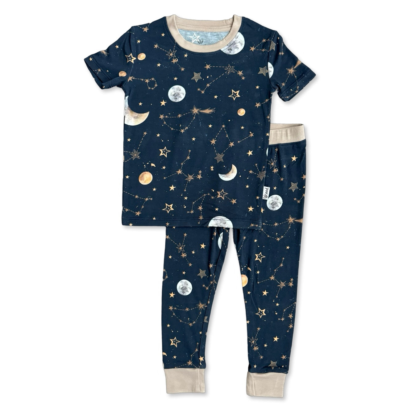 Starry Night Mini Ribbed Two Piece Kid's Jammie Set