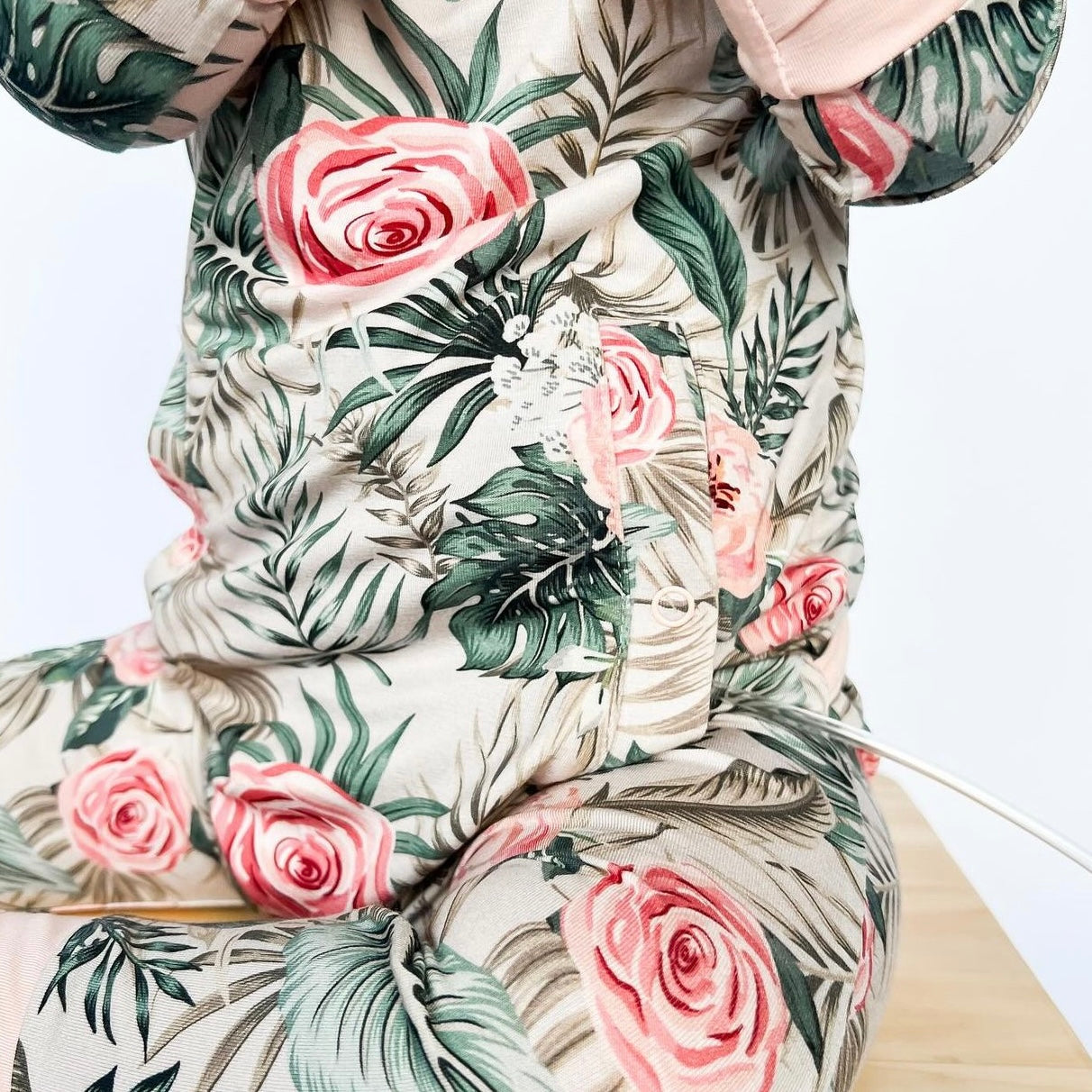 Peony Tropic Adaptive Tube Access with snaps Day to Night Romper