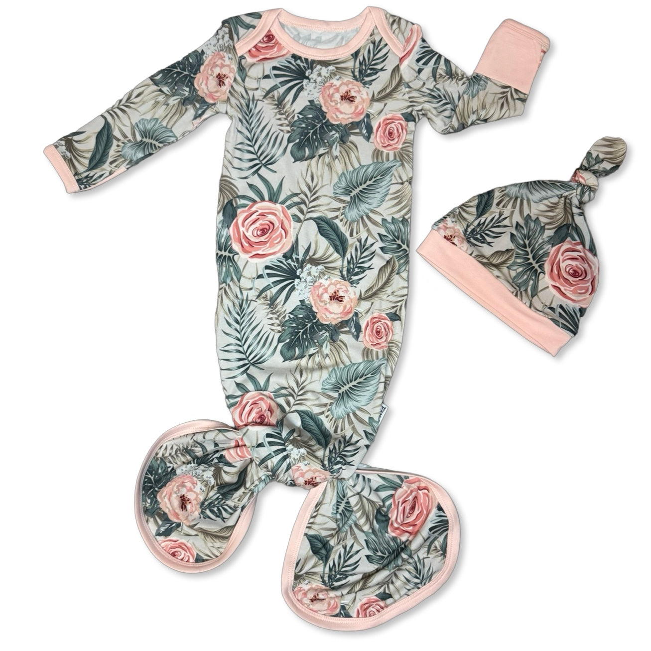 Peony Tropic Knotted Gown & Beanie