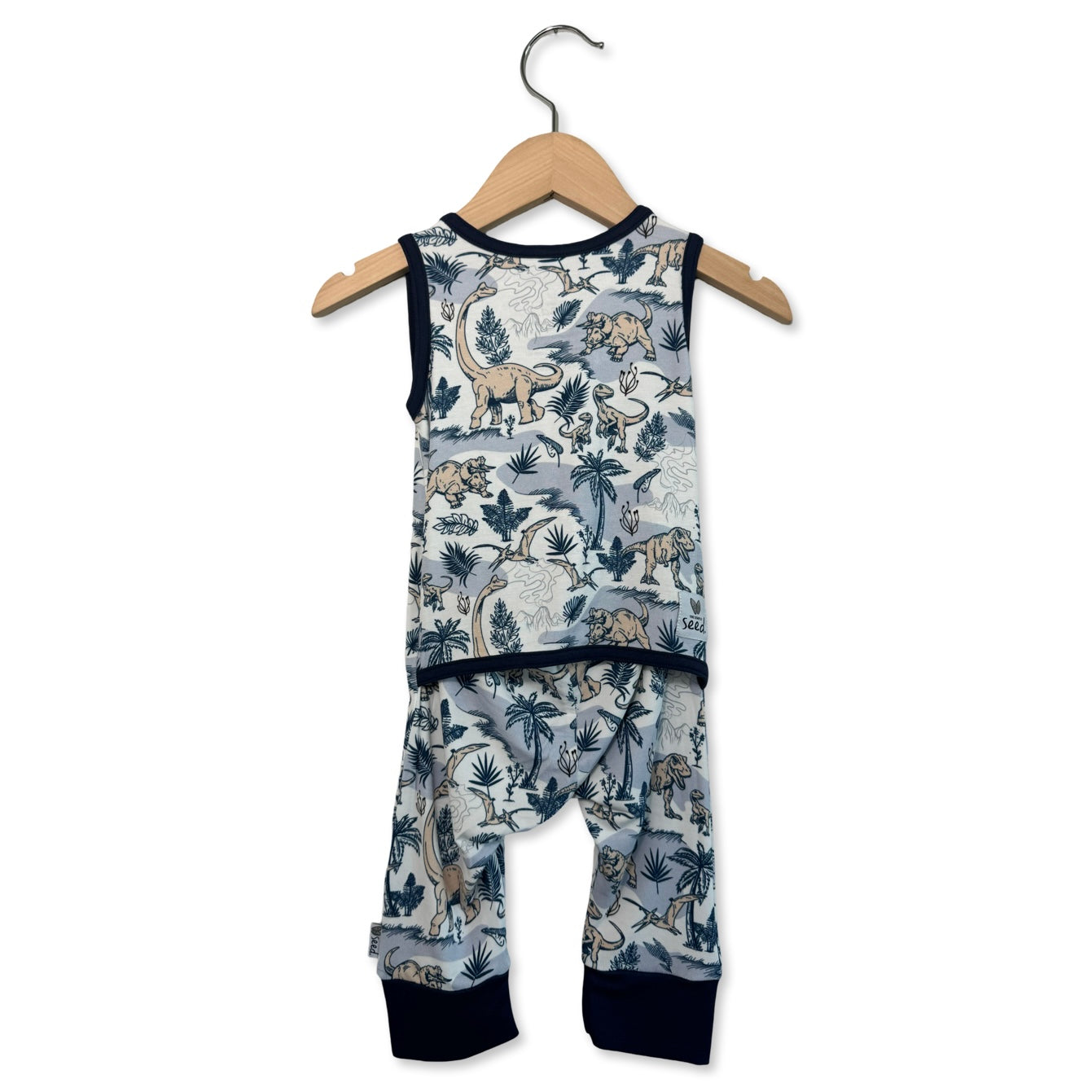 Jurassic Jungle Mini Ribbed Kid’s Sleeveless Romper