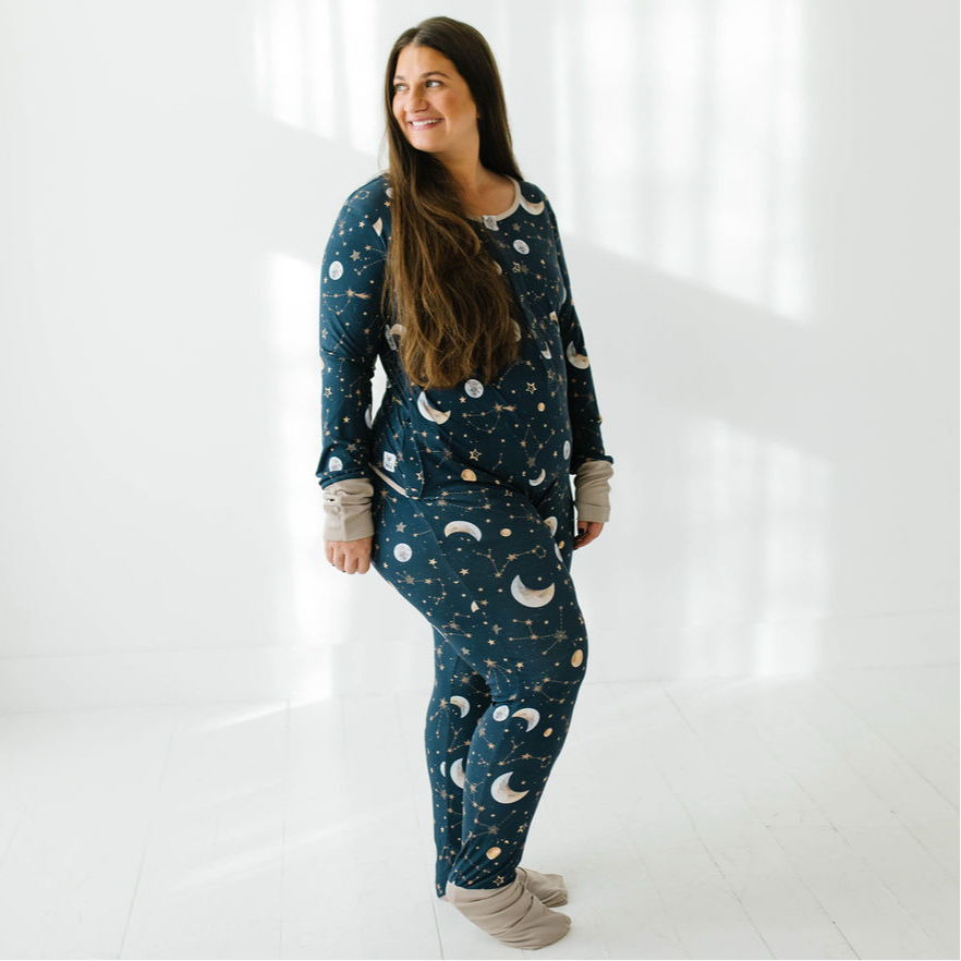 Starry Night At Your Leisure Snap Down Adult Romper