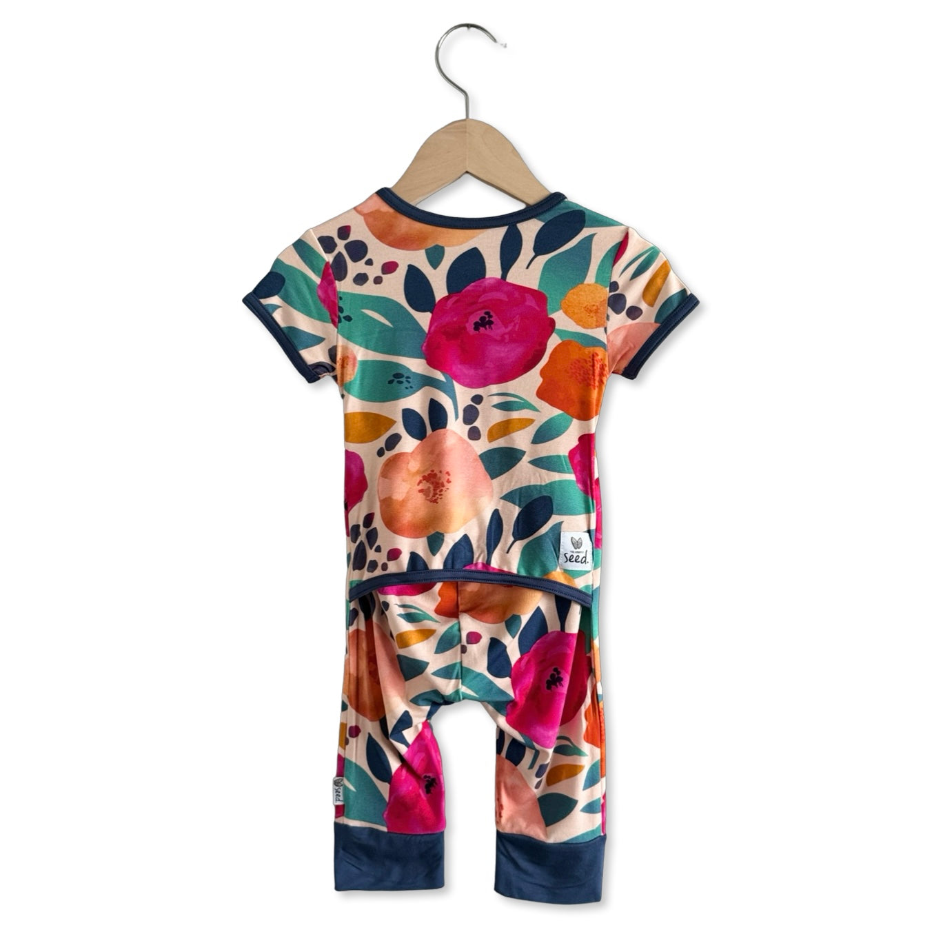 In Full Bloom Mini Ribbed Kid's Short Long Romper