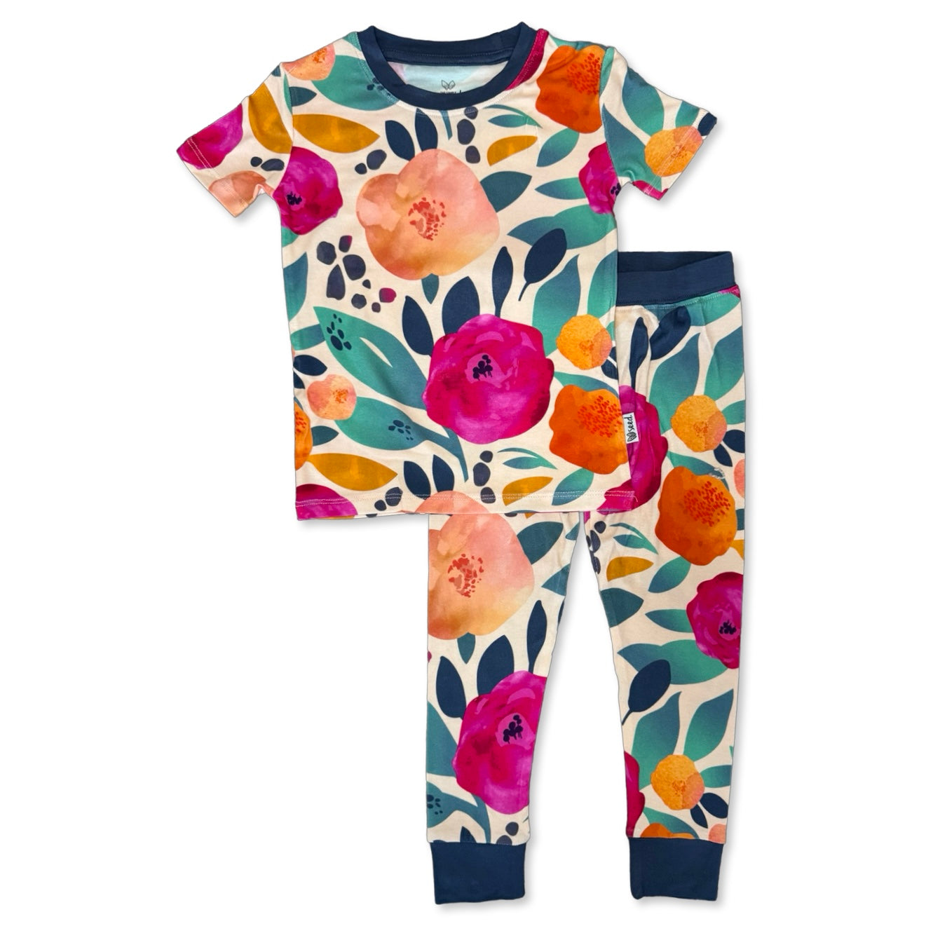 In Full Bloom Mini Ribbed Two Piece Jammie Set (18-24 mth- 5T)