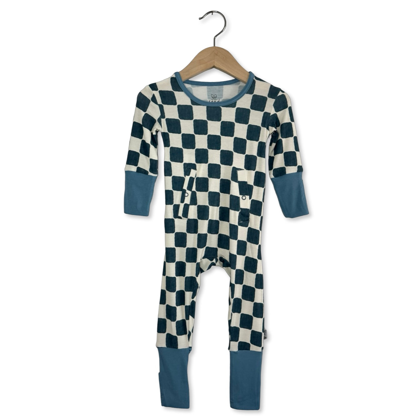 Checker Me Out Adaptive Tube Access Mini Ribbed Day to Night Romper