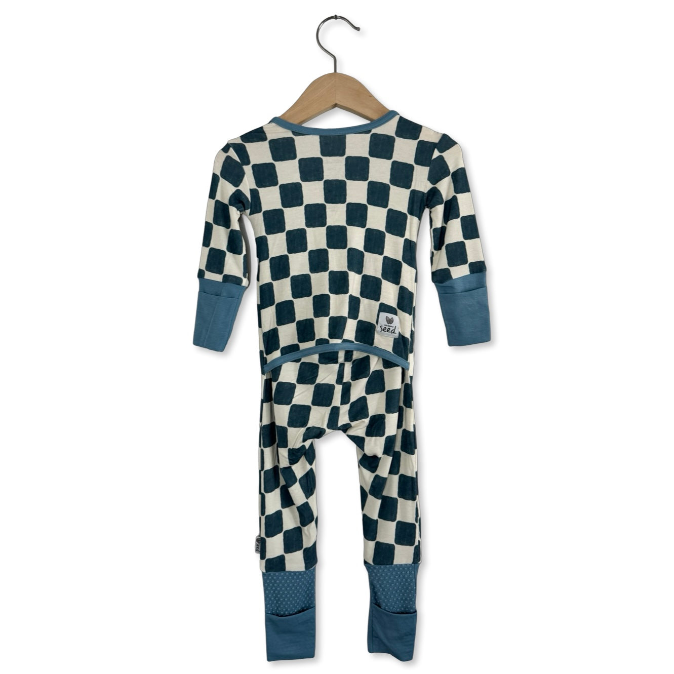 Checker Me Out Adaptive Tube Access Kid's Day to Night Romper