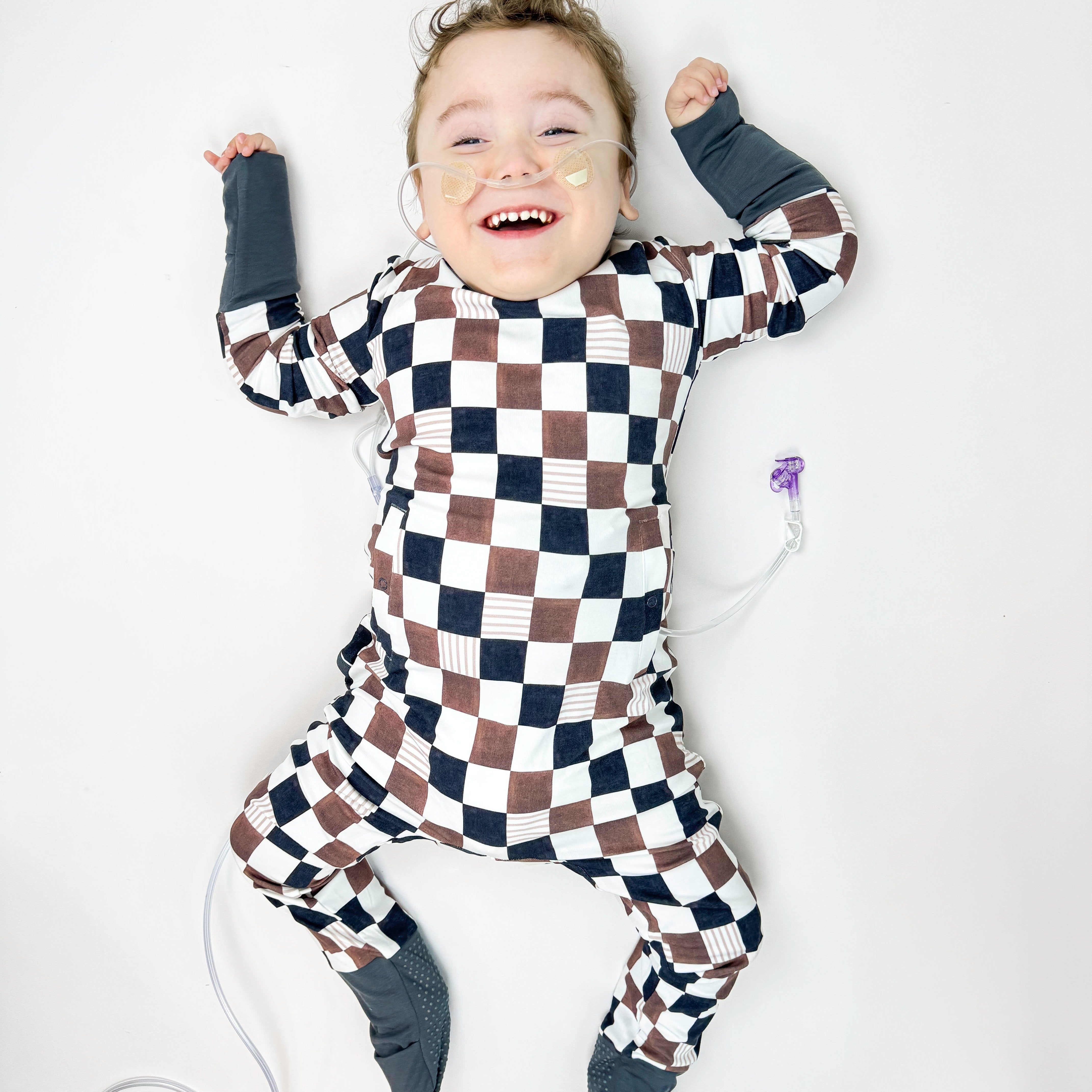 On Your Mark Adaptive Tube Access Kid's Day to Night Romper