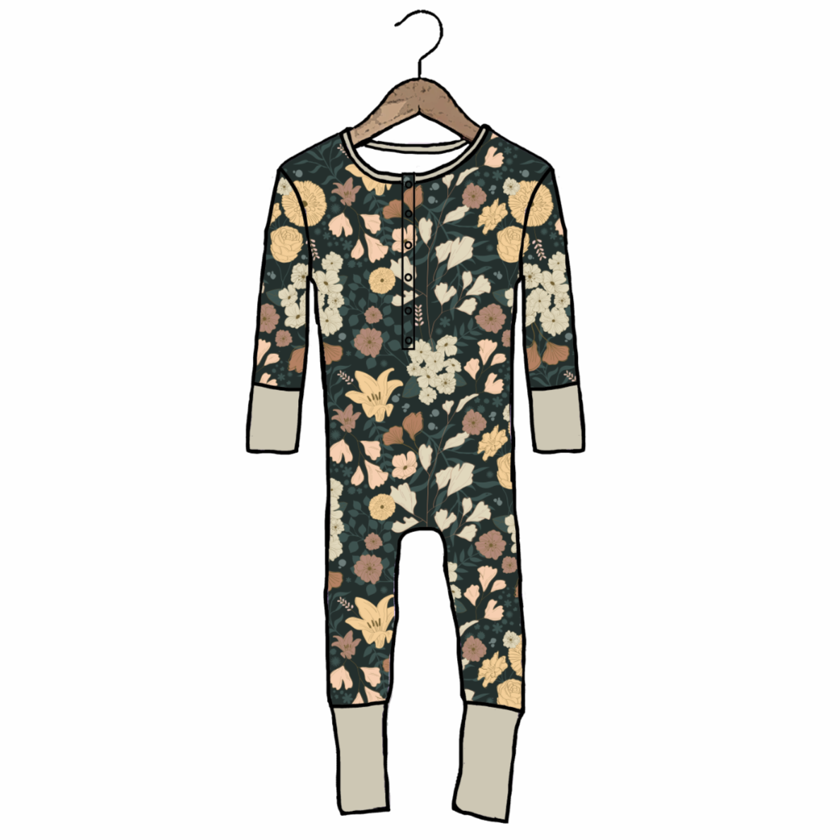 Hidden Garden At Your Leisure Snap Down Adult Romper