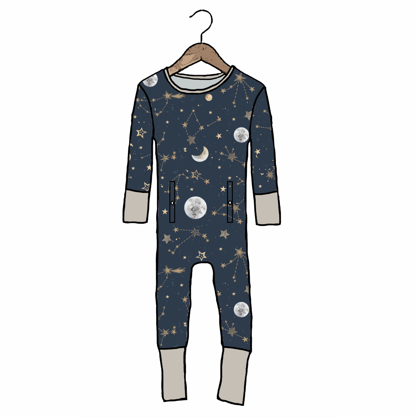 Starry Night Adaptive Tube Access Day to Night Romper