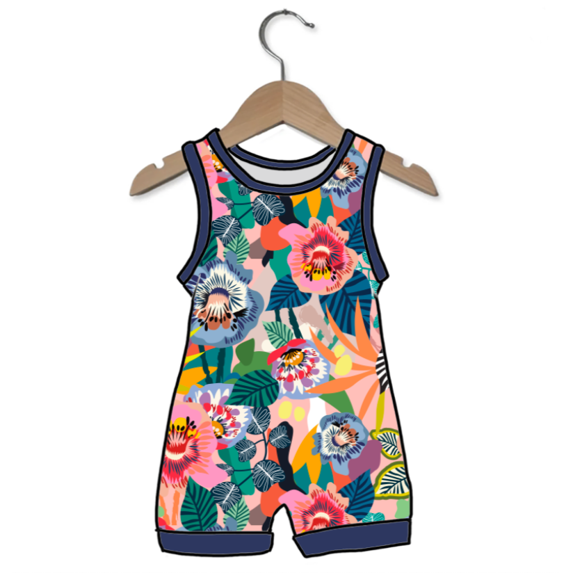 Fiesta Floral Sleeveless Shorty Romper