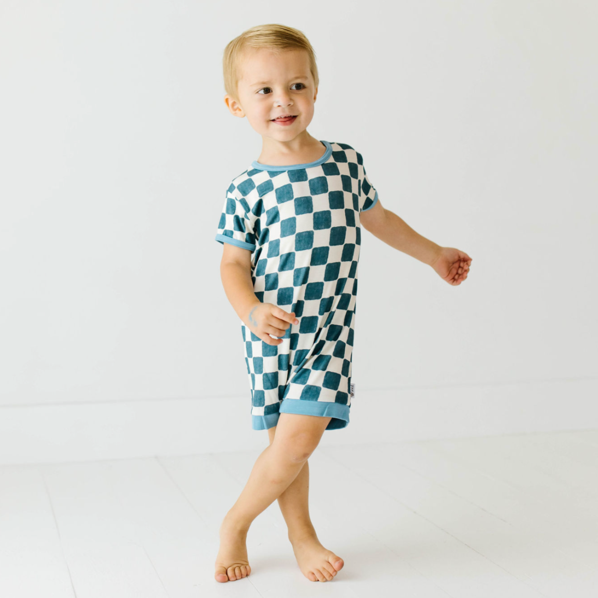 Checker Me Out Mini Ribbed Shorty Romper