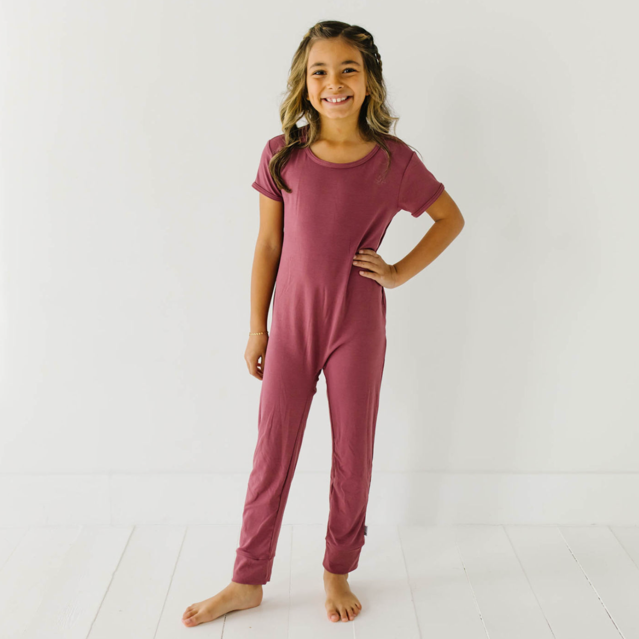 Maroon Kid's Short Long Romper